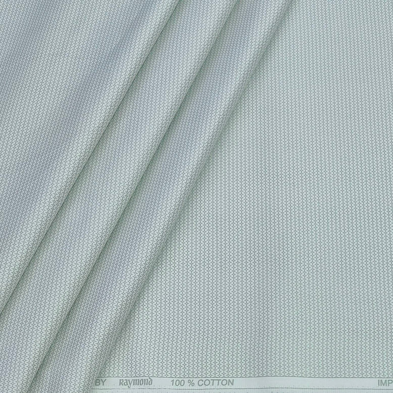 Shirt Fabric Raymond 100% Giza Cotton Print Colour Fade Green