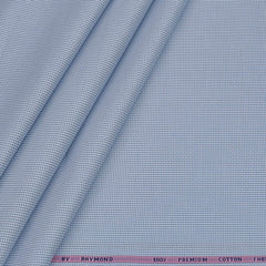 Shirt Fabric Raymond 100% Giza Cotton Pin Check Colour Light Blue