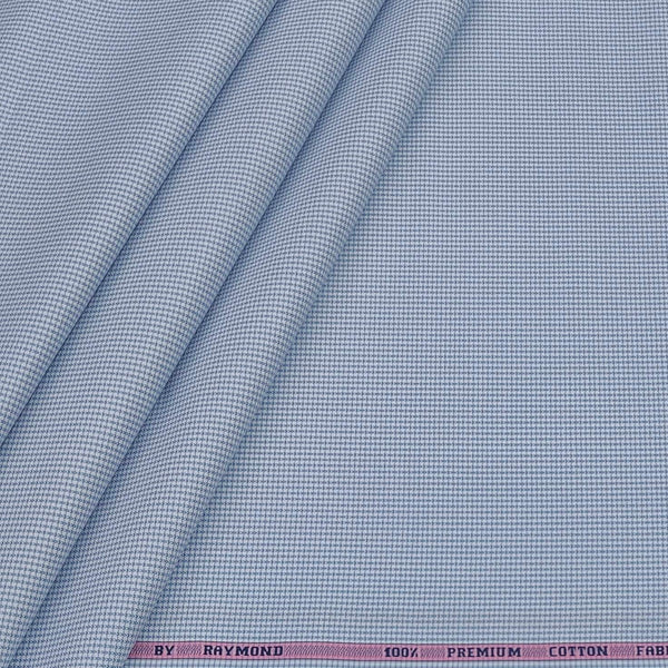 Shirt Fabric Raymond 100% Giza Cotton Pin Check Colour Light Blue