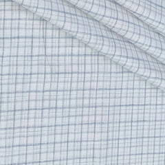 Shirt Fabric Raymond 100% Cotton Check With Slub Colour Blue n White