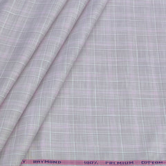 Shirt Fabric Raymond 100% Cotton Check With Slub Colour Light Pink