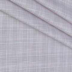 Shirt Fabric Raymond 100% Cotton Check With Slub Colour Light Pink