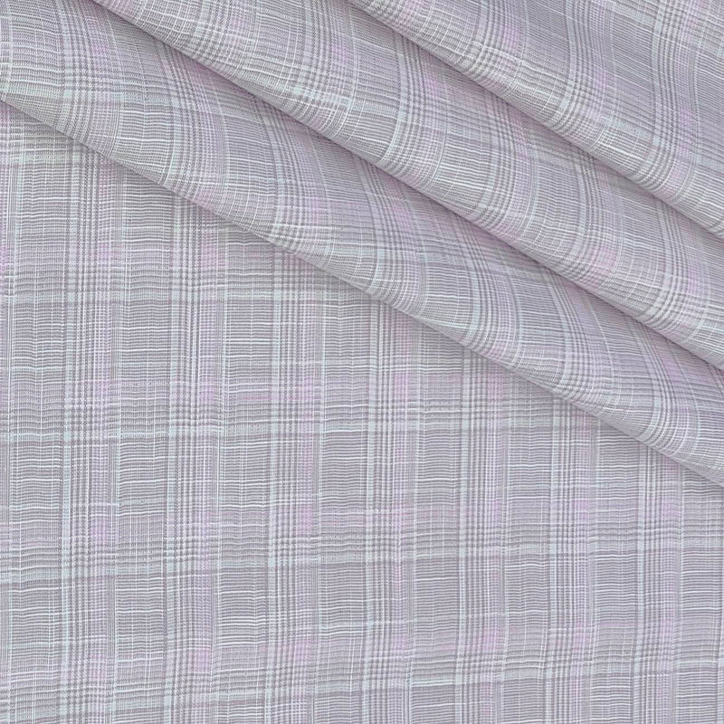 Shirt Fabric Raymond 100% Cotton Check With Slub Colour Light Pink