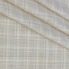 Shirt Fabric Raymond 100% Cotton Check With Slub Colour Ash Brown