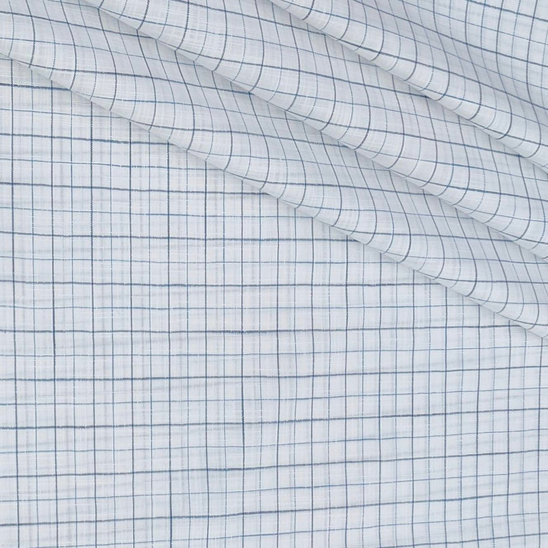 Shirt Fabric Raymond 100% Cotton Check With Slub Colour Grey N White
