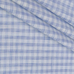 Shirt Fabric Raymond 100% Cotton Check With Slub Colour Blue