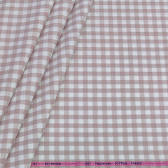 Shirt Fabric Raymond 100% Giza Cotton Check Colour Tulipwood