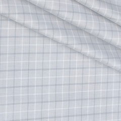Shirt Fabric Raymond 100% Giza Cotton Broad Check Colour Silver Grey