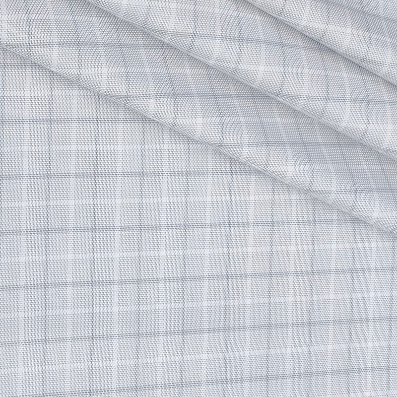 Shirt Fabric Raymond 100% Giza Cotton Broad Check Colour Silver Grey
