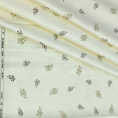 Shirt Fabric Raymond 60s Giza Cotton Print Colour Cream