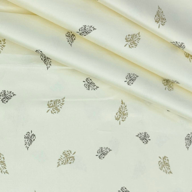 Shirt Fabric Raymond 60s Giza Cotton Print Colour Cream