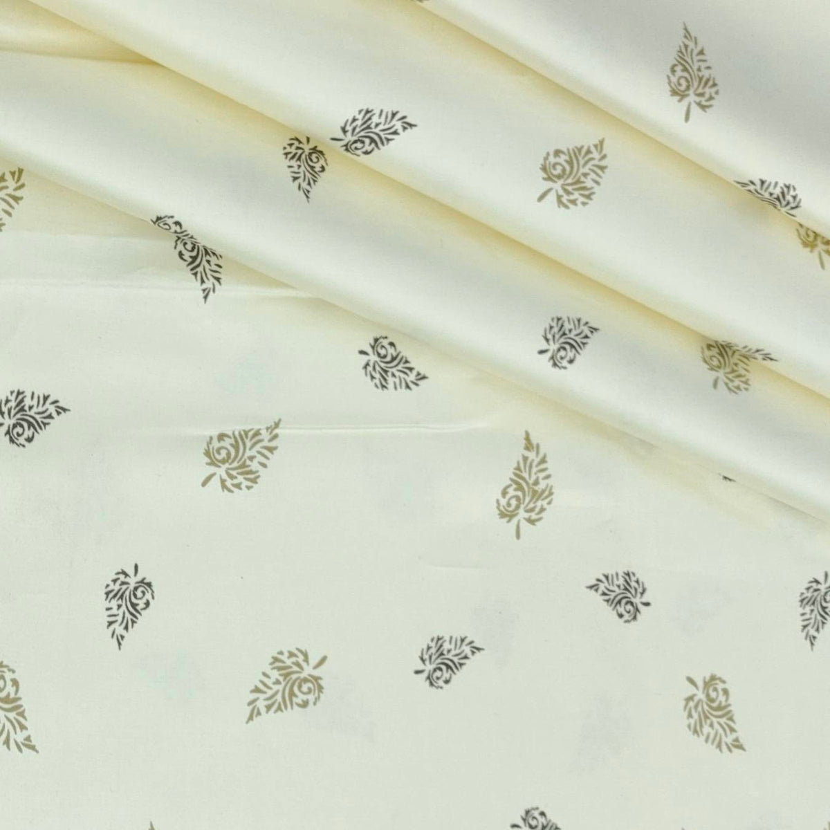 Shirt Fabric Raymond 60s Giza Cotton Print Colour Cream