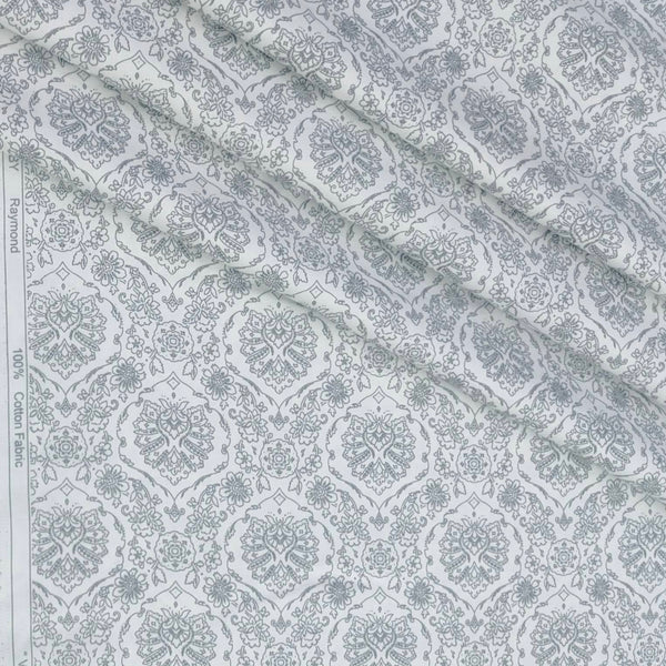 Shirt Fabric Raymond 60s Giza Cotton Print Colour Grey
