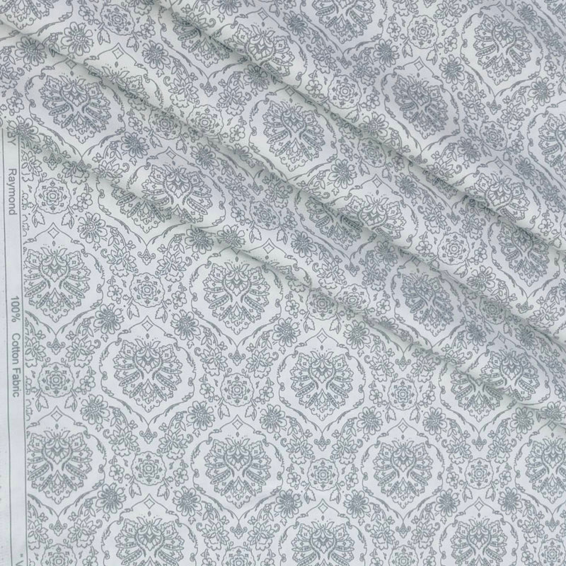 Shirt Fabric Raymond 60s Giza Cotton Print Colour Grey