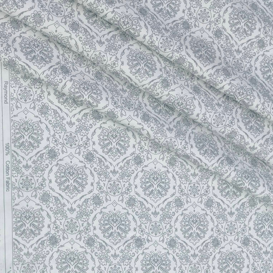 Shirt Fabric Raymond 60s Giza Cotton Print Colour Grey