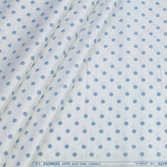Shirt Fabric Raymond 60s Giza Cotton Print Colour Blue