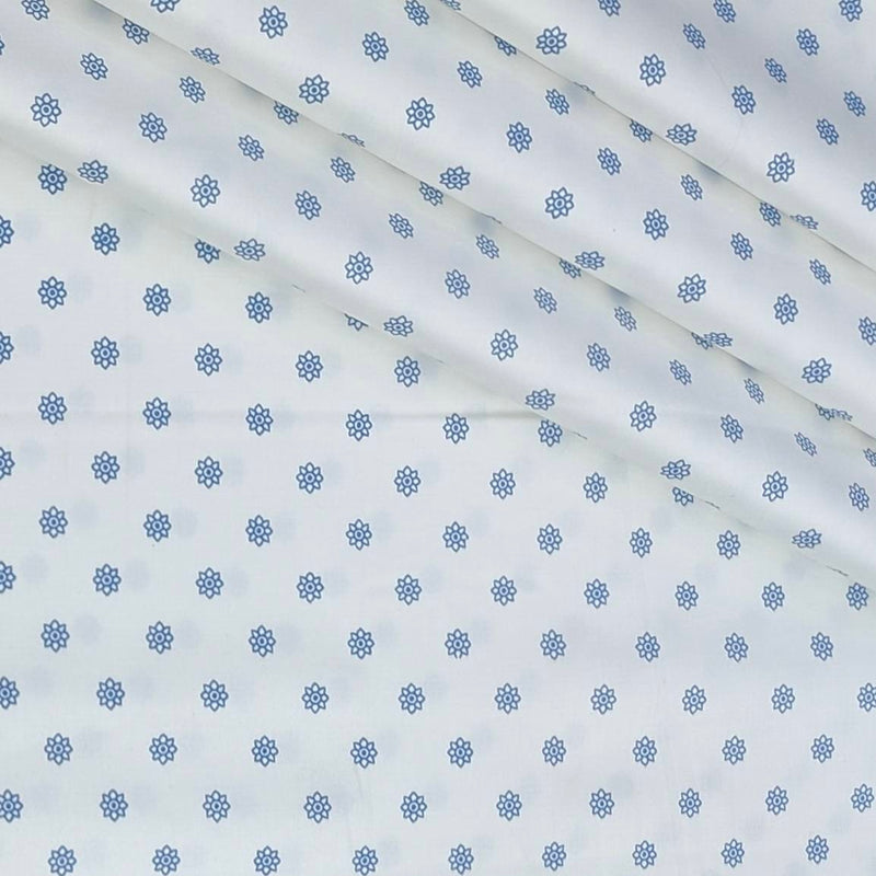 Shirt Fabric Raymond 60s Giza Cotton Print Colour Blue