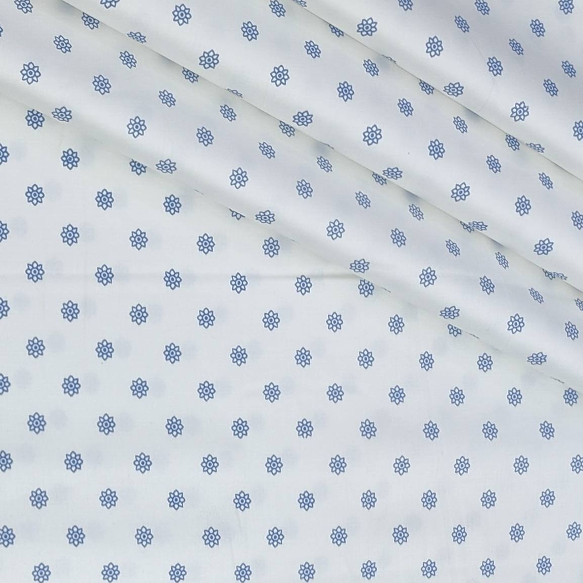Shirt Fabric Raymond 60s Giza Cotton Print Colour Blue