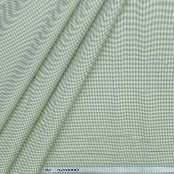 Shirt Fabric Raymond 100% Giza Cotton Pin Check Colour Gin Green