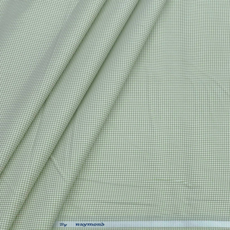 Shirt Fabric Raymond 100% Giza Cotton Pin Check Colour Gin Green