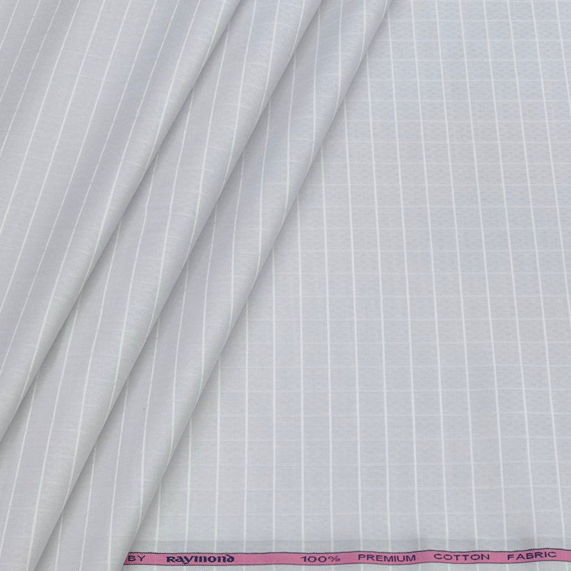 Shirt Fabric Raymond 100% Giza Cotton Check Colour Fade Lavender