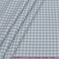 Shirt Fabric Raymond 100% Giza Cotton Check Colour Grey N White