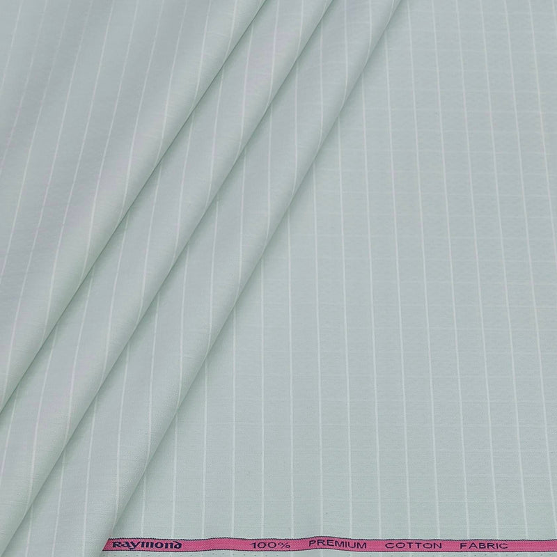 Shirt Fabric Raymond 100% Giza Cotton Check Colour Pistachio Green