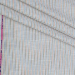Shirt Fabric Raymond 100% Cotton Lining With Slub Colour Peach N Light Blue