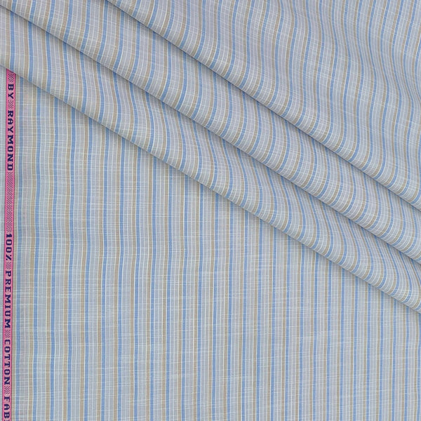 Shirt Fabric Raymond 100% Cotton Lining With Slub Colour Blue N Brown