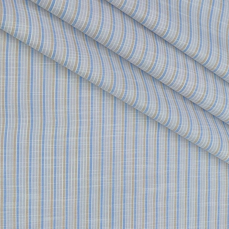 Shirt Fabric Raymond 100% Cotton Lining With Slub Colour Blue N Brown