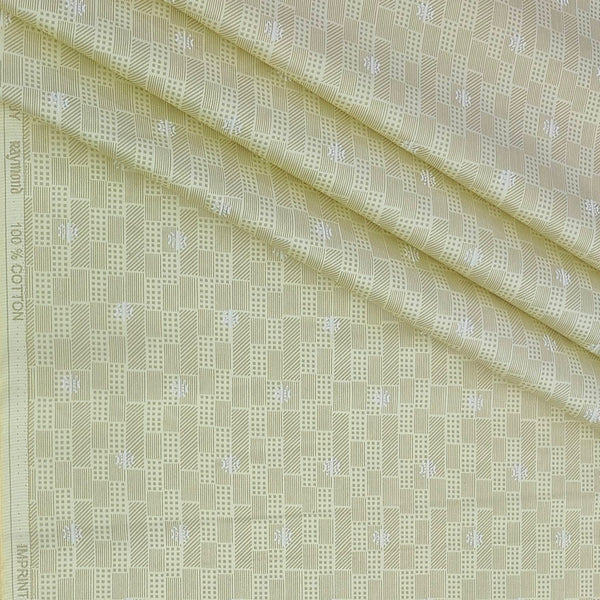 Shirt Fabric Raymond 60s Giza Cotton Print Colour Beige Brown