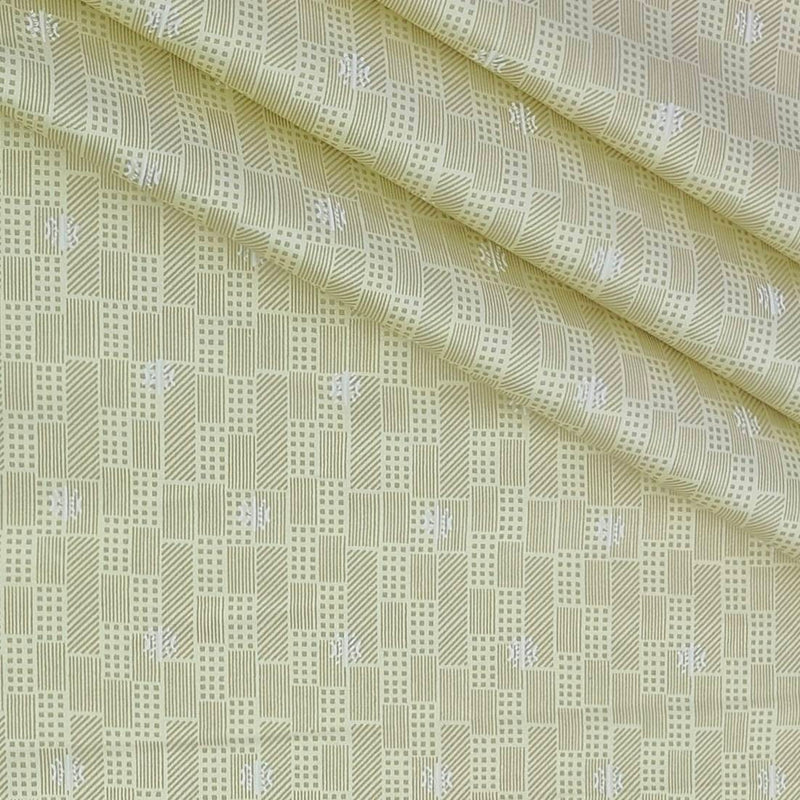 Shirt Fabric Raymond 60s Giza Cotton Print Colour Beige Brown