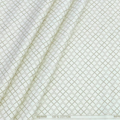 Shirt Fabric Raymond 60s Giza Cotton Print Colour Brown N White