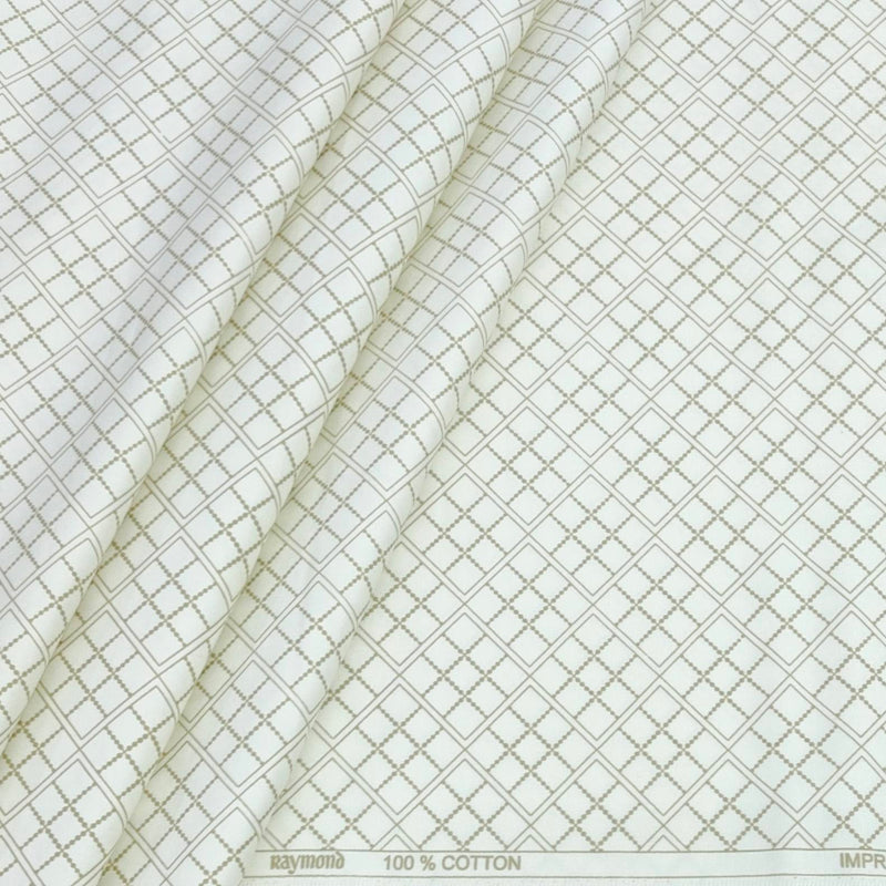 Shirt Fabric Raymond 60s Giza Cotton Print Colour Brown N White