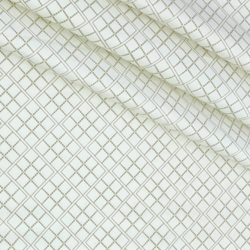 Shirt Fabric Raymond 60s Giza Cotton Print Colour Brown N White