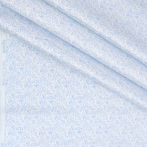 Shirt Fabric Raymond 60s Giza Cotton Print Colour Light Blue