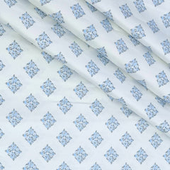 Shirt Fabric Raymond 60s Giza Cotton Print Colour Blue N White