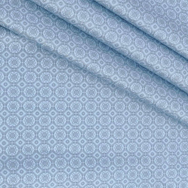 Shirt Fabric Raymond 60s Giza Cotton Print Colour Baby Blue