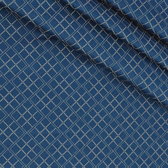 Shirt Fabric Raymond 60s Giza Cotton Print Colour Prussian Blue