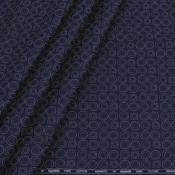Shirt Fabric Raymond 60s Giza Cotton Print Colour Blackish Blue