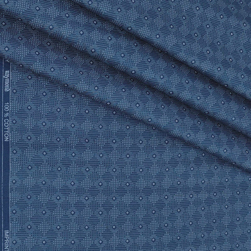 Shirt Fabric Raymond 60s Giza Cotton Print Colour Pigeon Blue