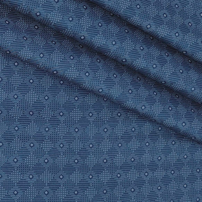 Shirt Fabric Raymond 60s Giza Cotton Print Colour Pigeon Blue