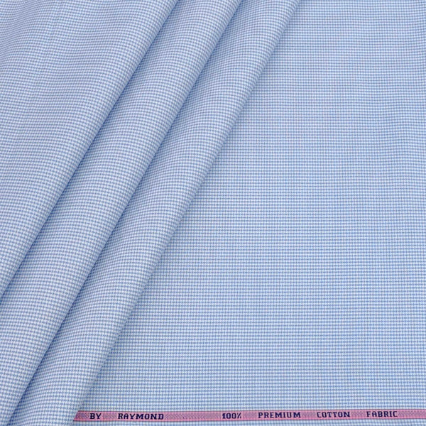 Shirt Fabric Raymond 100% Giza Cotton Pin Check Colour Blue