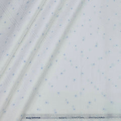 Shirt Fabric Raymond 100% Giza Cotton Jacquard Colour White N Blue