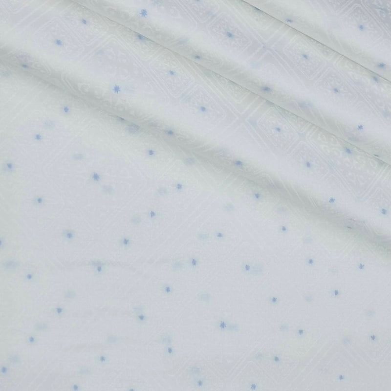 Shirt Fabric Raymond 100% Giza Cotton Jacquard Colour White N Blue