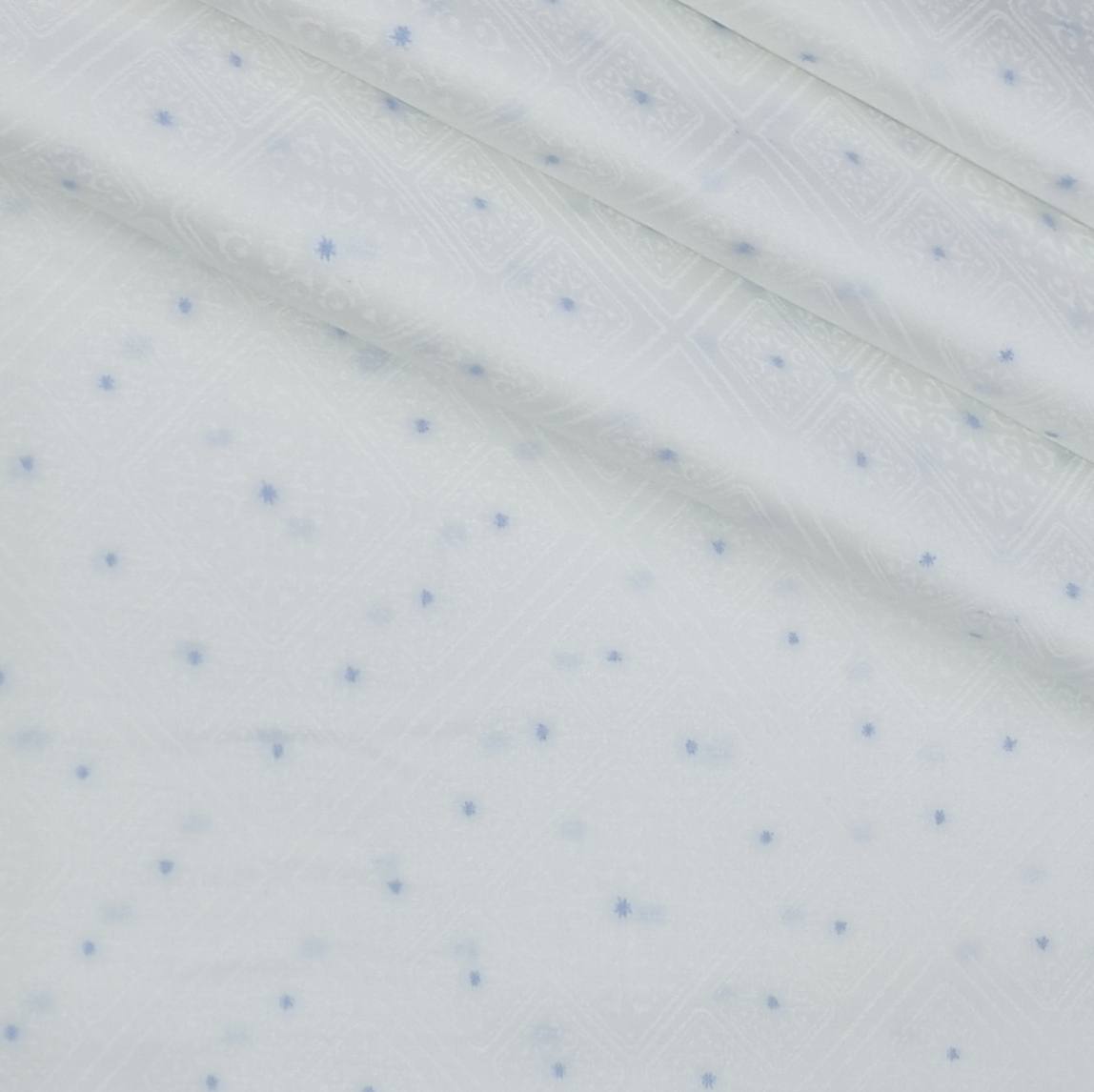 Shirt Fabric Raymond 100% Giza Cotton Jacquard Colour White N Blue