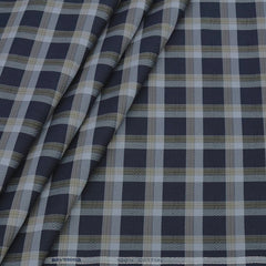 Shirt Fabric Raymond 100% Giza Cotton Premium Check Colour Dark Blue