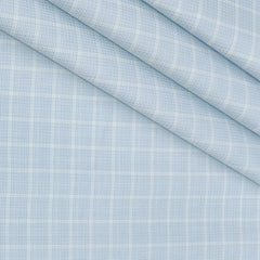 Shirt Fabric Raymond 100% Giza Cotton Premium Check Colour Blue