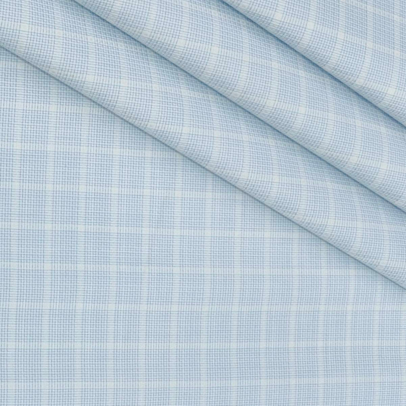 Shirt Fabric Raymond 100% Giza Cotton Premium Check Colour Blue