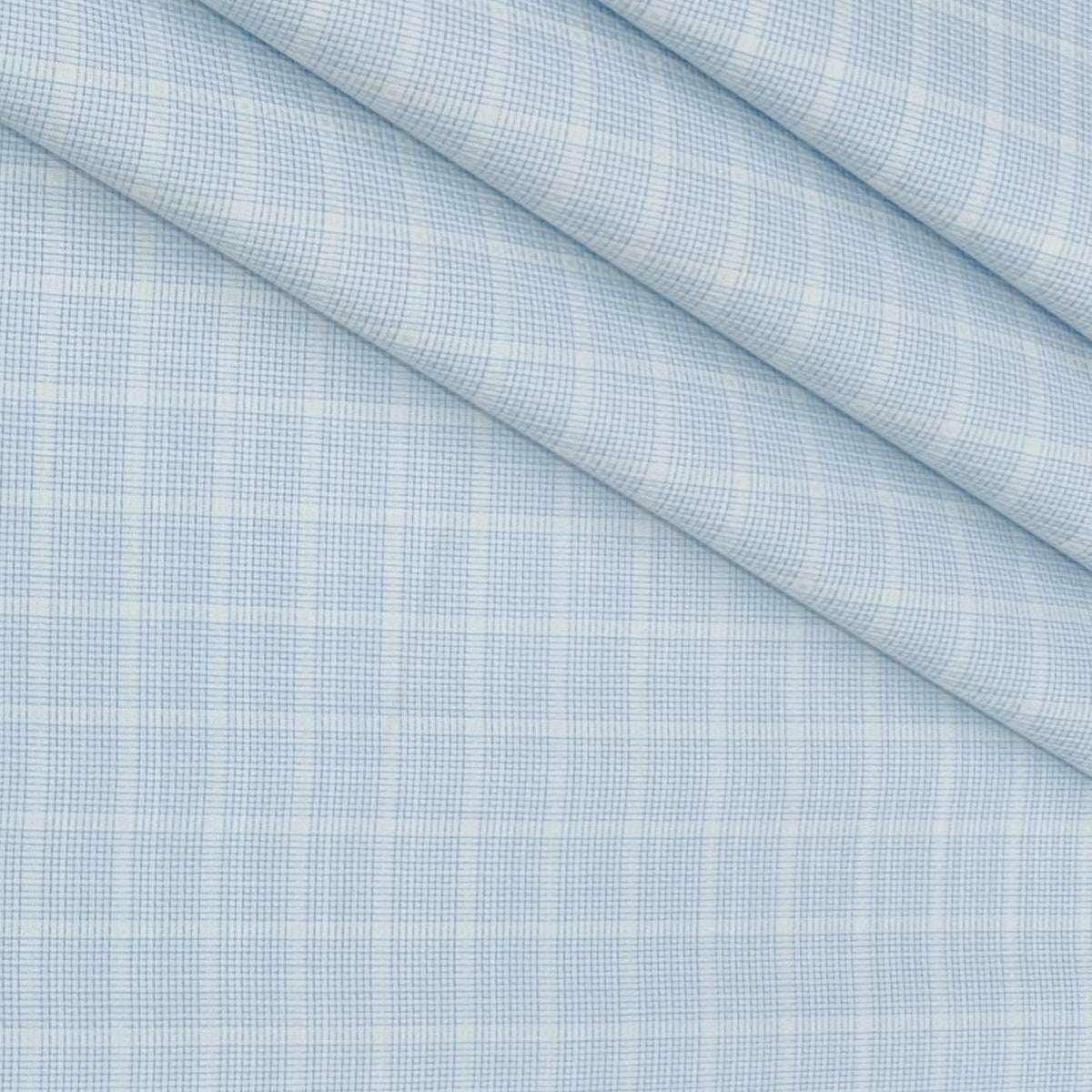 Shirt Fabric Raymond 100% Giza Cotton Premium Check Colour Blue